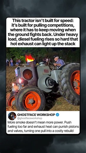 THIS TRACTOR PULLS UNTIL THE EXHAUST SHOOTS FIRE