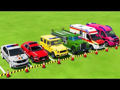POLICE CARS, FIRE DEPARTMENT, AMBULANCE VEHICLES TRANSPORTING WITH MAN TRUCKS ! Farming Simulator 22