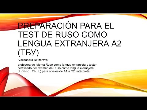 Preparación para el Test de ruso como lengua extranjera A2 (ТБУ)