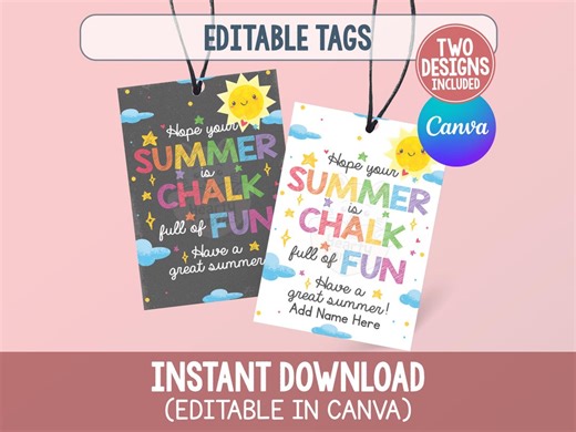 End of School Tags, Summer Break Tag for Classmates, Teacher Chalk Full of Fun Tags for Student - Etsy