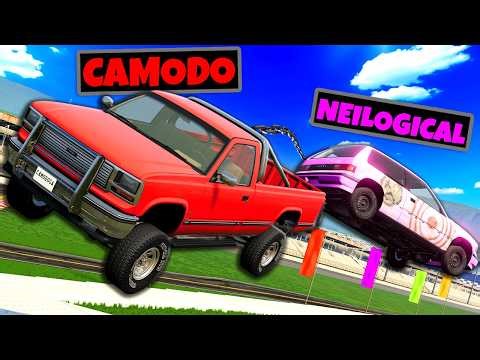 BeamNG Drive Racing But We’re Towing Each Other!