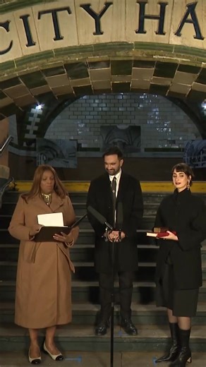 Zohran Mamdani took the oath on a Quran just before midnight on Jan. 1 at the historic Old City Hall subway station, becoming the first Muslim, South Asian, and African-born leader of the nation’s largest city after a historic election victory. https://trib.al/SV5qm4Y | New York Post