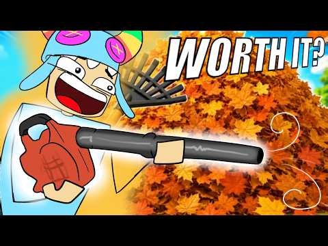 Is the Leaf Blower Good? ( Roblox Clean all the leaves! )