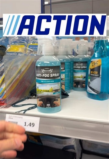 🚗💨 Foggy windows? Not anymore! 👀 This anti-fog spray from Action is only €1.49 😱 Perfect for keeping your car windows clear during cold and rainy days! 🌧️❄️#action #actiongermany #nouveauté #fyp #test