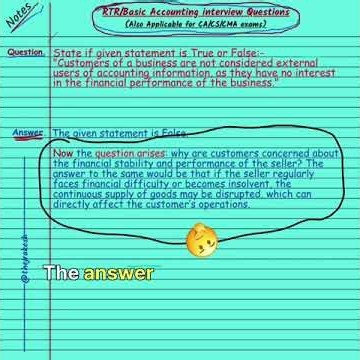 Accounting update | MCQ on customer being external user of financial information