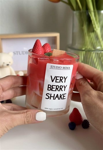 Strawberry Berry Shake Candle: Scented Not for Drinking!