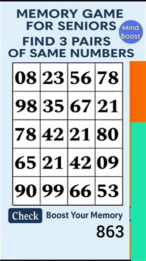 Easy Brain Exercise for Seniors and Adults – Daily Brain Activity to Stay Sharp | Match the Numbers