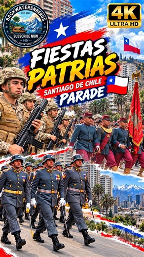 🇨🇱 Fiestas Patrias Parade in Santiago, Chile 🎖️🔥 | Military Marching in 4K #Shorts #fiestaspatrias