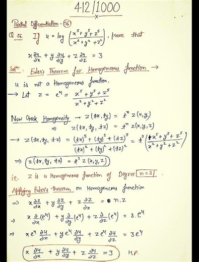 412 | Total Differentiation Explained | Partial vs Total Differentiation + du/dx Problem Solved
