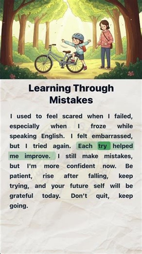 Learning Through Mistakes | English Reading and Listening Practice #englishforbeginners #motivation