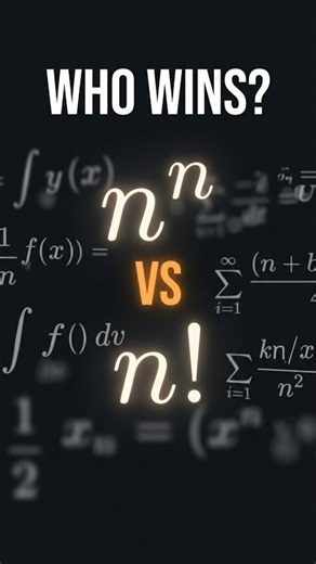 Limit vs Factorial! Can Factorial Beat n^n? #visualmath #mathtricks #stem