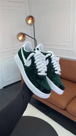 Custom Green Velvet Air Force 1s: The Full Reveal 😮‍💨