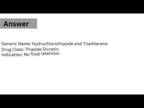 What is Generic Name, Drug Class, Indication of Dyazide?