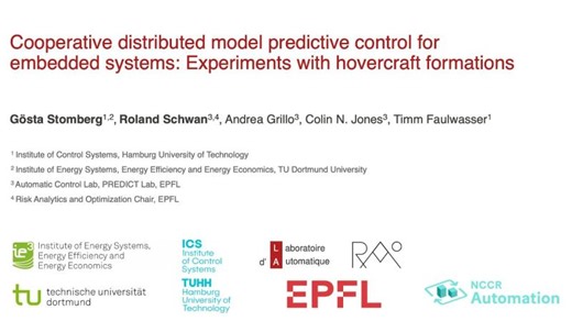 Cooperative distributed model predictive control for embedded systems | Timm Faulwasser