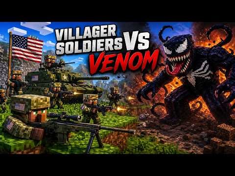Venom vs US Villager Soldiers in Minecraft💀