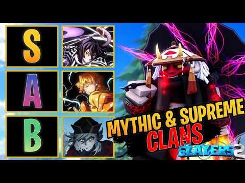 The BEST Mythic & Supreme CLANS Tier List In Project Slayers 2