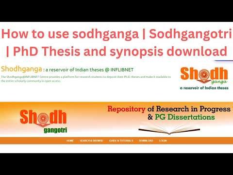 How to use shodhganga | Shodhgangotri | PhD Thesis and synopsis download | UGC NET