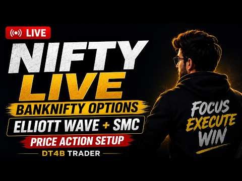NIFTY Live Trading Today 🔥 | Elliott Wave Analysis & Price Action | Intraday Strategy | DT4B Trader