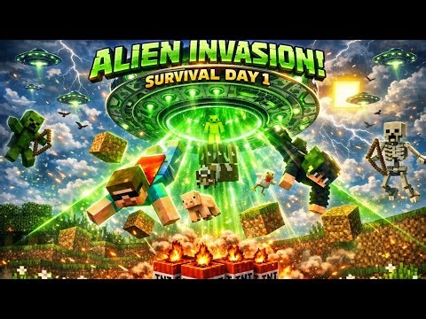 How I Saved My Minecraft World from Alien Invasion!! 👽🔥