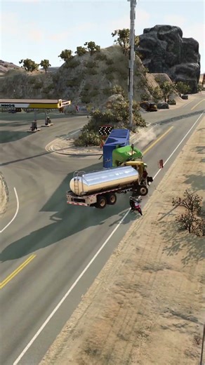 Realistic Highway Car Crashes #656 #shorts #beamngdrive