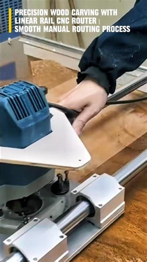 Precision Wood Carving with Linear Rail CNC Router | Smooth Manual Routing Process