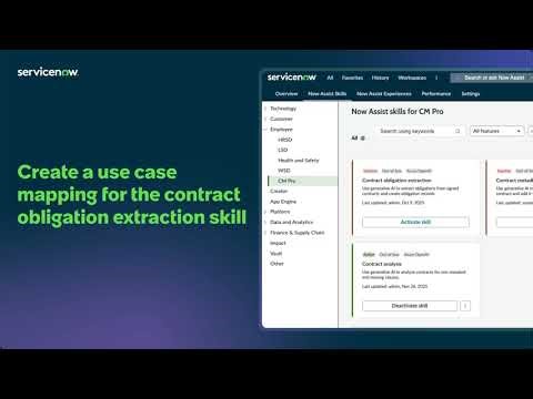 Creating a use case mapping for contract obligation extraction skill