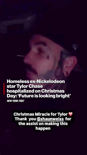 Troubled former Nickelodeon star Tylor Chase was hospitalized on Christmas Day for a three-day detox, according to a family helper who said the homeless addict’s “future is looking bright.” Link in bio for more.