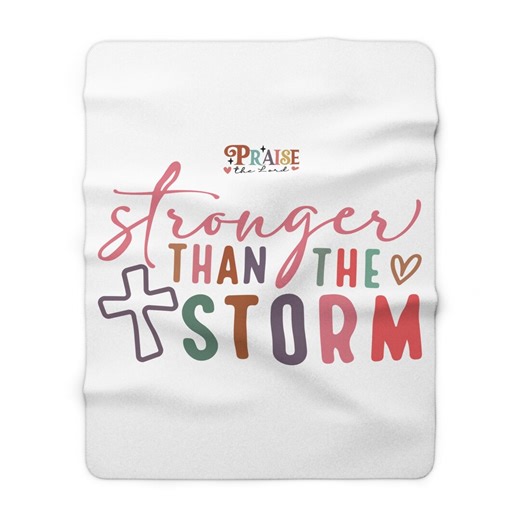 Stärker als der Sturm Sherpa Decke | Glaube Kreuz Inspirational - Etsy.de