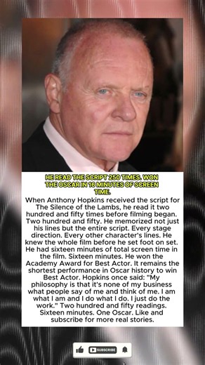 He Read The Script 250 Times. Won The Oscar In 16 Minutes Of Screen Time.