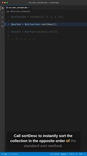 Sorting Laravel Collections in Reverse with sortDesc
