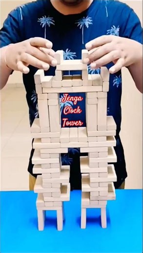 Making a Creative Jenga Tower 🗼(Clock Tower) #shorts #jenga #woodenblocks