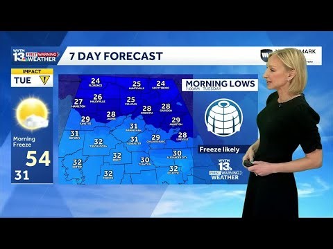 Alabama weather forecast: Windy and cooler Thursday followed by late weekend storms and a freeze