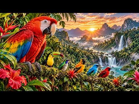 Selva Tropical 4K 🌿 Pájaros y Lluvia Relajante para Dormir Profundamente