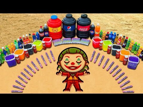 EXPERIMENT: Coca Cola and Mentos & Soda, Giant Fanta, Mirinda, Mtn Dew in Joker