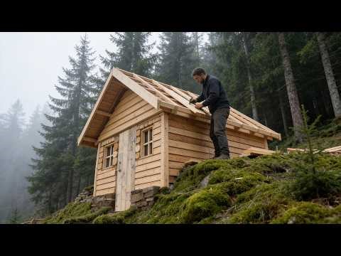 Man Built a House in the Forest in 7 Days — Start to Finish