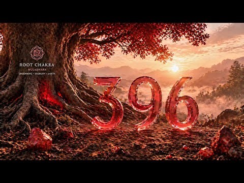 396Hz Root Chakra Healing | Release Fear & Anxiety | 2-Hour Deep Grounding Meditation ✨🔴