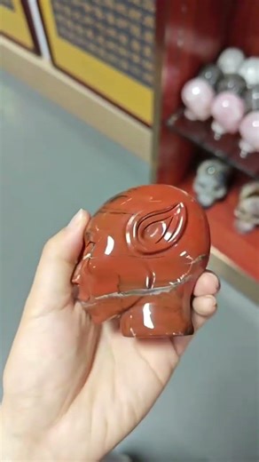 3 Inch Red Jasper Alien Crystal Skull – Hand Carved Protection Stone #crystals #alien #crystalskull