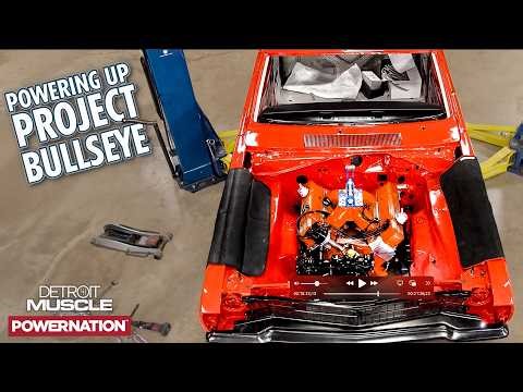 The Big Drop! 505 Mopar Engine Goes In & Our '69 Dart Hood Gets Painted - Detroit Muscle S12, E17