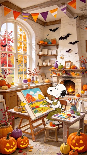 Snoopy’s Colorful Fall Art Session - Relaxing Lofi Beats for Study & Work