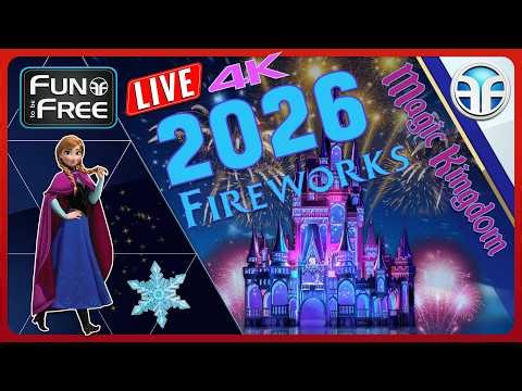 🔴 LIVE: Walt Disney World – Disney Fireworks 2026 – Magic Kingdom Night Walk Relaxing [4K]