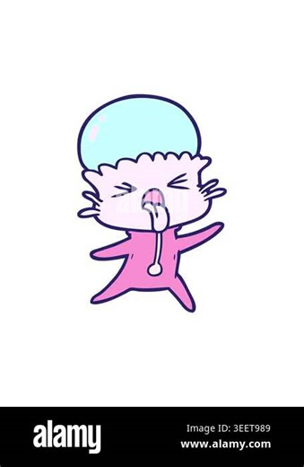 attention grabbing animation of weird cartoon alien Stock Video Footage - Alamy