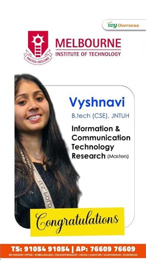 Australia Visa Approved | JNTU Hyderabad Student Joins Masters at Melbourne Institute of Technology