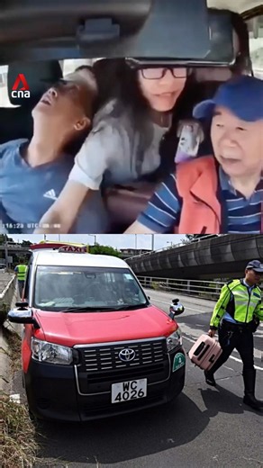 Passengers try to stop Hong Kong taxi after driver faints