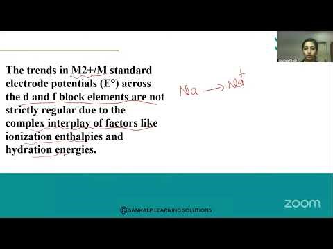 D an F block elemets - Standard electrode potential