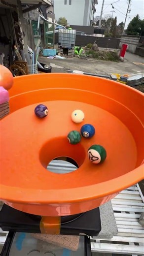 Marble Run Race ☆ Giant Orange Funnel Rotating Course #1