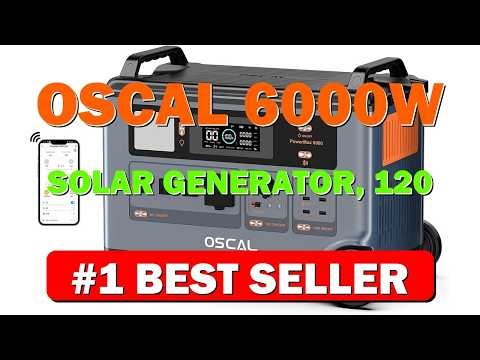 OSCAL 6000W Solar Generator, 120/240V Split Phase Voltage Portable Power Station PowerM - B0FQM3VK68