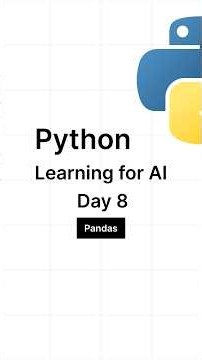 Python Learning for AI — Day 8: Pandas Part 2 #python #machinelearning #ai #coding