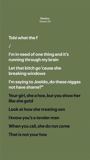 Shotta’s. - Season 25 (Lyrics)