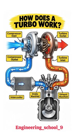 How Does a Turbocharger Work? 🚀🔥 | Turbo Working Principle Explained in 3D ⚙️🔥