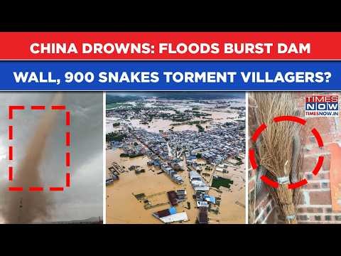 China Drowns After Heavy Rain: Floods Burst Dam Wall, 900 Snakes Test Villagers, Deaths Amid Tornado